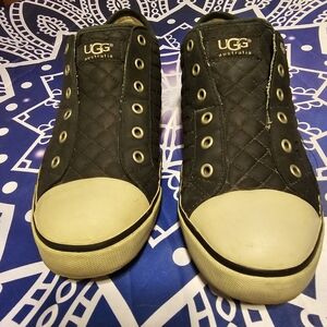 WOMEN'S UGG JEMMA QUILTED SNEAKERS SIZE 8 BLACK